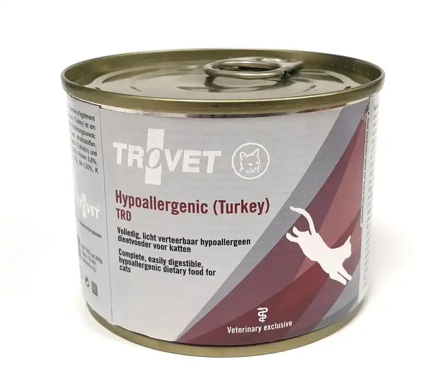 Trovet TRD Hypoallergen kalkon-ris för katter 200 g PROVFÖRPACKNING Utförsäljning