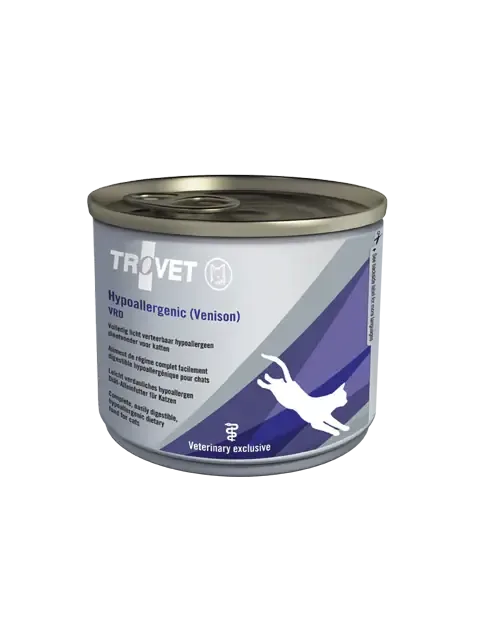 Trovet VRD Hypoallergenic hjort-ris våtfoder för katt 12 x 200 g Begränsat erbjudande