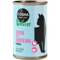 Trygg betalning Cosma Nature 6 x 140 g – Kyckling & kycklingskinka