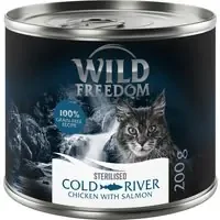 Trygg betalning Ekonomipack Wild Freedom Adult Sterilised 24 x 200 g – spannmålsfritt – Cold River Sterilised – kyckling & lax