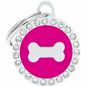 Trygg betalning MyFamily ID-bricka glam, cirkel med ben, rosa