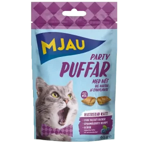 Trygg betalning Partypuffar Nöt Kattgodis – 60 g