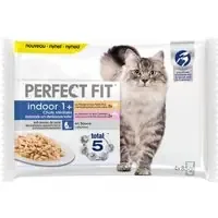 Trygg betalning Perfect Fit Sterilised Indoor 1+ – 52 x 85 g Kyckling + Lax