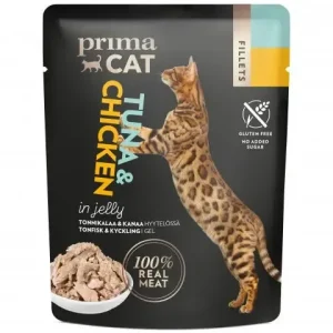 Trygg betalning PrimaCat Fillets Tonnfisk med kyckling i gelé – Kattmat 50 g