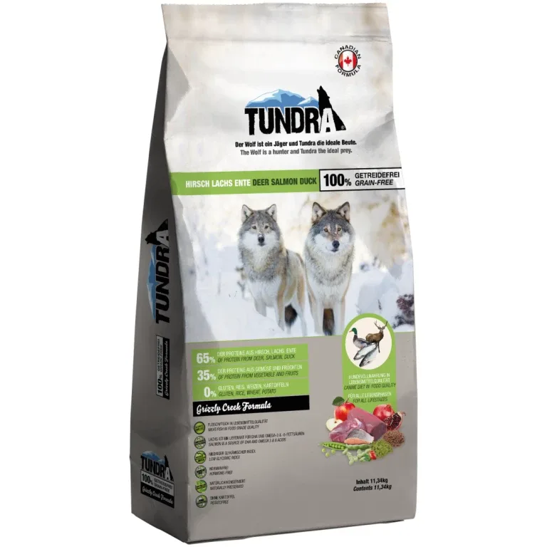 Tundra hjort, lax & anka hundfoder