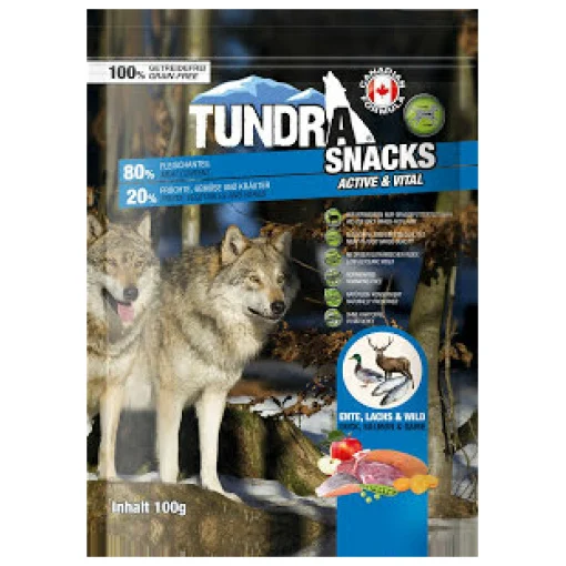 Tundra snacks anka/lax/vilt hundgodis 100g - Image 2