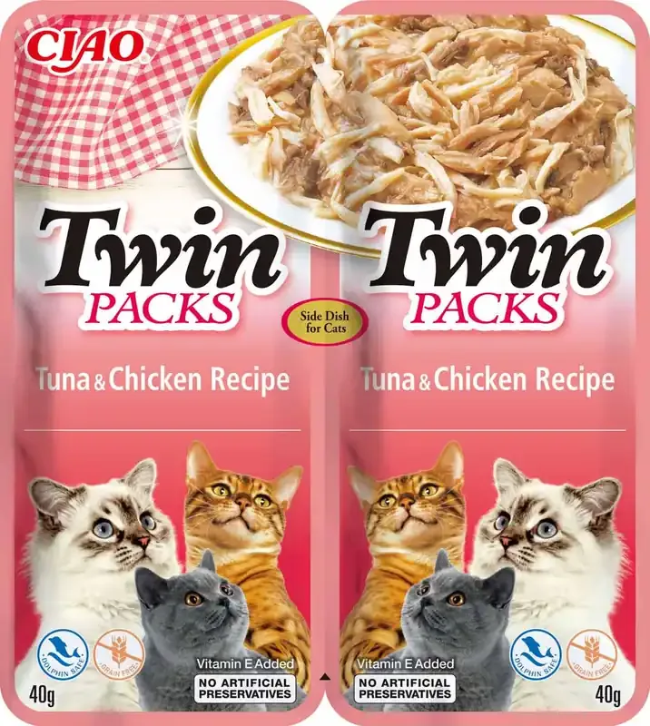 Twin Packs Tuna/Chicken In Tuna Broth 2 x 40 g Populärt val