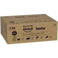 Utförsäljning Jumbopack Whiskas Senior portionspåsar 84 x 85 g – 7+ Blandat urval i gelé