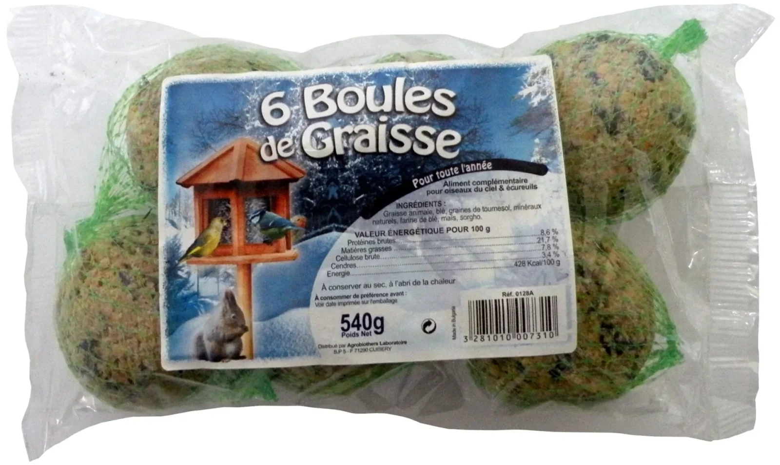 Vildfågel Talgbollar 6 bollar 540 g
