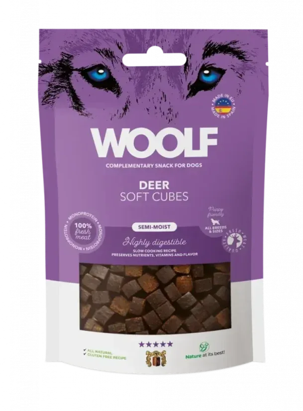 Woolf Soft Cubes – Deer (monoprotein) Hundgodis