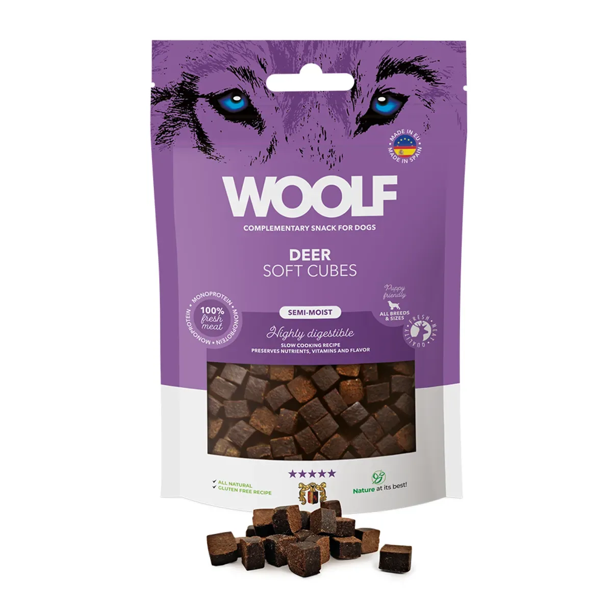 WOOLF Soft Cubes Iberisk Hjort – 100g