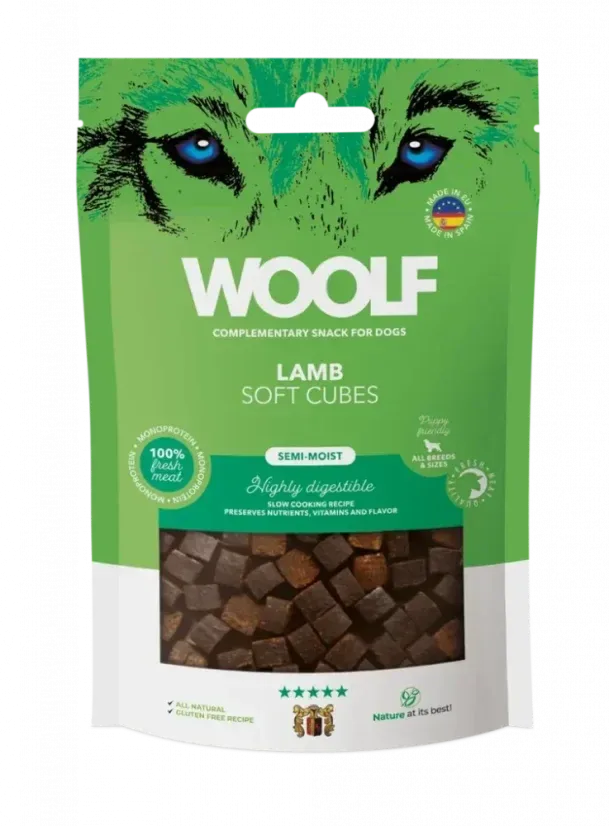 Woolf Soft Cubes – Lamb (monoprotein) Hundgodis