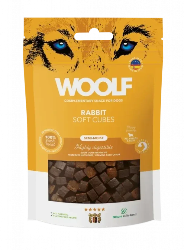 Woolf Soft Cubes – Rabbit (monoprotein) Hundgodis