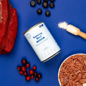 Yummy Beef V氓tfoder f枚r hund 400g