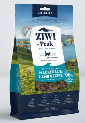 ZiwiPeak Air-Dried Makrill & Lamm 400 g för katter Snabb leverans