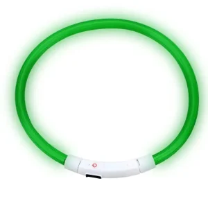 ZYLO – LED lysande Säkerhetshalsband för Hundar och katter. – Laddningsbart via Micro-USB, Vattentätt och Justerbart, Maximal Synlighet och Komfort